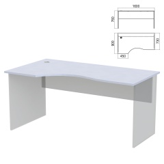 Стол эргономичный ЧАСТЬ 1 "Арго", 1600х900х760 мм, левый, серый фото
