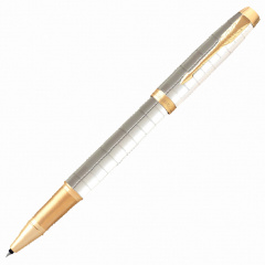 Ручка-роллер PARKER "IM Premium Pearl GT", корпус жемчужный лак, позолоченные детали, черная, 2143646 фото
