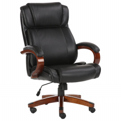 Кресло офисное BRABIX PREMIUM "Magnum EX-701", дерево, рециклированная кожа, черное, 531827 фото