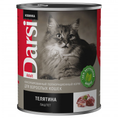 Консервы (паштет) для взрослых кошек "Телятина", 12шт. по 340 г фото