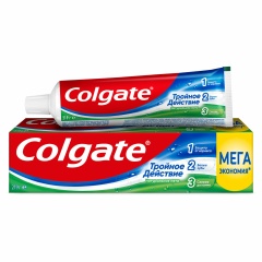 Зубная паста 150мл COLGATE "Натуральная мята", тройное действие, с фторидом, ш/к 0692, 6920354806926 фото