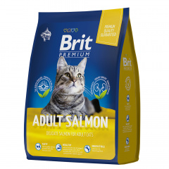 Brit Premium сухой корм для взрослых кошек с лососем, 8 кг фото