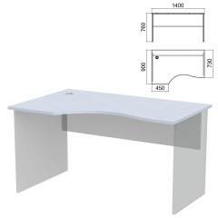 Стол эргономичный ЧАСТЬ 1 "Арго", 1400х900х760 мм, левый, серый фото