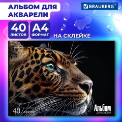 Альбом для акварели А4 40л., бумага 200 г/м, склейка, обложка картон, BRAUBERG, Дизай, 107130 фото