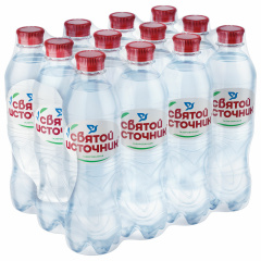 Вода ГАЗИРОВАННАЯ питьевая СВЯТОЙ ИСТОЧНИК, 0,5 л, пластиковая бутылка фото