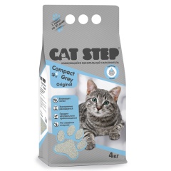 Наполнитель комкующийся минеральный CAT STEP Compact Grey Original, 4 кг фото