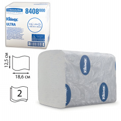 Бумага туалетная KIMBERLY-CLARK Kleenex, комплект 36 шт., Ultra, листовая, 200 л., 18,6х12,5 см, 2-слойная, диспенсер 601545, 8408 фото