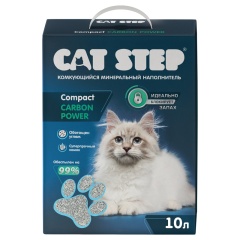 Наполнитель комкующийся минеральный CAT STEP Compact Carbon Power, 10 л фото