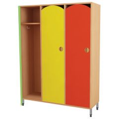 Шкаф для одежды детский, 3 отделения, 1080х340х1340 мм, бук бавария/цветной фасад фото