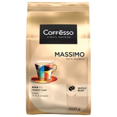 Кофе в зернах COFFESSO "Massimo" 100% арабика, 1 кг, ш/к 08244, 102488 фото