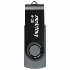 Флеш-диск 64 GB SMARTBUY Twist USB 2.0, черный, SB064GB2TWK фото