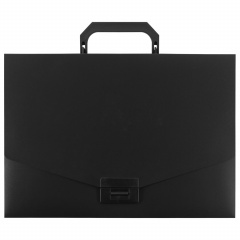Портфель пластиковый STAFF А4 (320х225х36 мм), без отделений, черный, 229241 фото