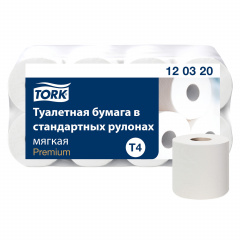 Бумага туалетная TORK PREMIUM, спайка 8 рулонов по 23 метра (Система T4) 2-слойная, белая, 120320 фото