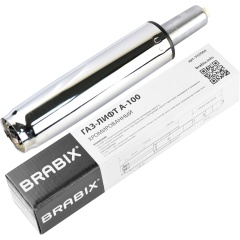 Газлифт BRABIX A-100 короткий, ХРОМ, длина в открытом виде 346 мм, d50 мм, класс 2, 532004 фото