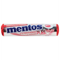 Жевательная резинка MENTOS Pure White (Ментос) "Ролл Клубника", 15,5 г, 87547 фото