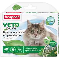 Beaphar Капли «Био» от блох и клещей для кошек. 3 пипетки фото