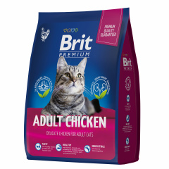 Brit Premium сухой корм для взрослых кошек с курицей, 8 кг. фото