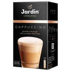 Кофе растворимый порционный JARDIN "3 в 1 Капучино", КОМПЛЕКТ 8 пакетиков по 18 г, 1690-10 фото