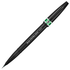 Ручка-кисть PENTEL (Япония) "Brush Sign Pen Artist", линия письма 0,5-5 мм, зеленая, SESF30C-D фото