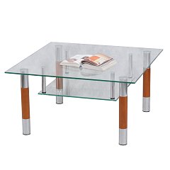 Стол журнальный, стекло/дерево/металл, Кристалл - ПК (П), 1000х600х417 мм, хром, 1116 фото
