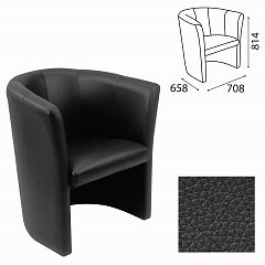 Кресло "Club", 814х708х658 мм, c подлокотниками, кожзам, черное фото