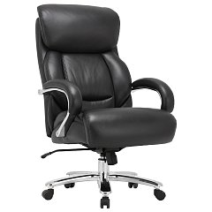 Кресло из натуральной кожи BRABIX PREMIUM "Pride HD-100", НАГРУЗКА до 250 кг, черное, 531940 фото