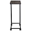 Стол журнальный BRABIX "LOFT CT-001", 450х250х680 мм, на колёсах, металлический каркас, цвет морёный дуб, 641859
