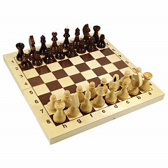 Игра настольная "Шахматы", 32 деревянные фигуры, деревянная доска 30х30, 10 КОРОЛЕВСТВО, 2845 фото