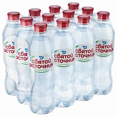 Вода ГАЗИРОВАННАЯ питьевая СВЯТОЙ ИСТОЧНИК, 0,5 л, пластиковая бутылка фото
