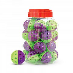 Игрушка 3833 для кошек "Мяч-погремушка", фиолетово-зеленый, d40мм (банка 25шт.), Triol фото