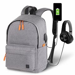 Рюкзак BRAUBERG URBAN универсальный с отделением для ноутбука, USB-порт, "Energy", серый, 44х31х14 см, 270806 фото