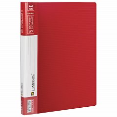 Папка 20 вкладышей BRAUBERG "Contract", красная, вкладыши-антиблик, 0,7 мм, бизнес-класс, 221773 фото