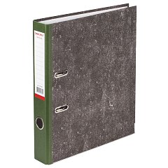 Папка-регистратор ОФИСМАГ, фактура стандарт, с мраморным покрытием, 50 мм, зеленый корешок, 225588 фото