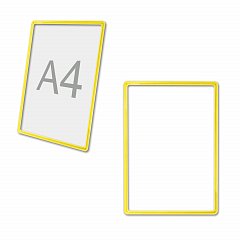 Рамка POS для ценников, рекламы и объявлений А4, желтая, без защитного экрана, 290251 фото
