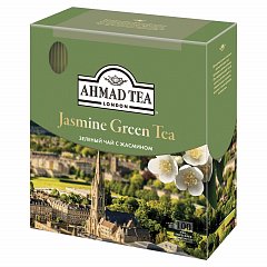 Чай AHMAD (Ахмад) "Jasmine Green Tea", зелёный с жасмином, 100 пакетиков по 2 г, 475i-08 фото