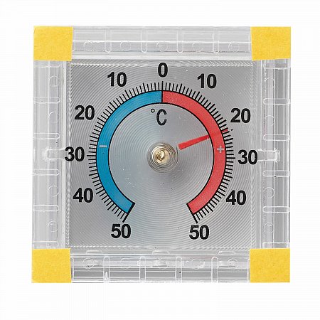 Термометр оконный биметаллический, крепление на липучку, диапазон от -50 до +50°C, ПТЗ, ТББ фото