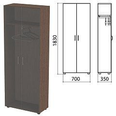 Шкаф (каркас) для одежды "Канц" 700х350х1830 мм, цвет венге, ШК40.16.2 фото