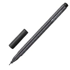 Ручка капиллярная (линер) FABER-CASTELL "Grip Finepen", ЧЕРНАЯ, трехгранная, корпус черный, 0,4 мм, 151699 фото