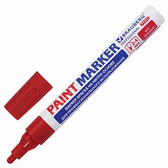 Маркер-краска лаковый (paint marker) 4 мм, КРАСНЫЙ, НИТРО-ОСНОВА, алюминиевый корпус, BRAUBERG PROFESSIONAL PLUS, 151446 фото
