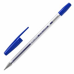 Ручка шариковая BRAUBERG "M-500 CLASSIC", СИНЯЯ, корпус прозрачный, узел 0,7 мм, линия письма 0,35 мм, 143444 фото