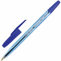 Ручка шариковая BRAUBERG "Carina Blue", СИНЯЯ, корпус тонированный синий, узел 1 мм, линия письма 0,5 мм, 141669 фото