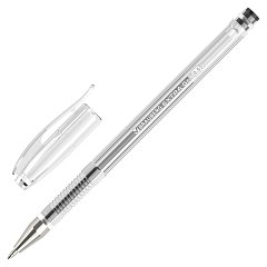 Ручка гелевая BRAUBERG "EXTRA", ЧЕРНАЯ, корпус прозрачный, узел 0,5мм, линия 0,35мм, 143900 фото