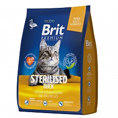 Brit Premium сухой корм для стерилизованных кошек с уткой и курицей, 2 кг фото
