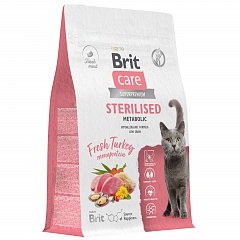 BRIT CARE, Сухой корм для стерилизованных кошек с индейкой, Улучшенный обмен веществ, 0.4кг фото