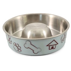 Миска металлическая "Домик" Slow feed, 1,0л, Triol фото