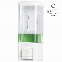 Дозатор для жидкого мыла LAIMA, НАЛИВНОЙ, 0,48 л, белый, ABS пластик, 605052 фото