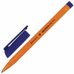 Ручка шариковая BRAUBERG "Solar", СИНЯЯ, трехгранная, корпус оранжевый, узел 1 мм, линия письма 0,5 мм, 142402 фото