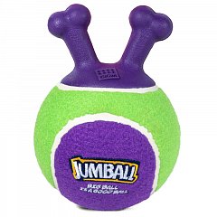 Игрушка для собак Мяч теннисный c ручками зеленый 18см, серия JUMBALL фото