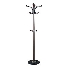 Вешалка-стойка BRABIX "CR-274", металл/мрамор, 1,8 м, на диске диаметром 36 см, 5 крючков + 4 дополнительных, венге, 601744 фото