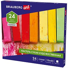 Пастель сухая художественная BRAUBERG ART CLASSIC, 24 цвета, квадратное сечение, 181465 фото